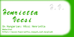 henrietta vecsi business card